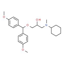 ChemSpider 2D Image | 1-[Bis(4-methoxyphenyl)methoxy]-3-[cyclohexyl(methyl)amino]-2-propanol | C25H35NO4