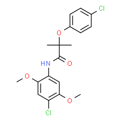 ChemSpider 2D Image | N-(4-Chloro-2,5-dimethoxyphenyl)-2-(4-chlorophenoxy)-2-methylpropanamide | C18H19Cl2NO4