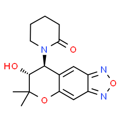 ChemSpider 2D Image | 1-[(7R,8S)-7-Hydroxy-6,6-dimethyl-7,8-dihydro-6H-chromeno[6,7-c][1,2,5]oxadiazol-8-yl]-2-piperidinone | C16H19N3O4