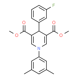 ChemSpider 2D Image | Dimethyl 1-(3,5-dimethylphenyl)-4-(3-fluorophenyl)-1,4-dihydro-3,5-pyridinedicarboxylate | C23H22FNO4