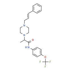 ChemSpider 2D Image | 2-{4-[(2E)-3-Phenyl-2-propen-1-yl]-1-piperazinyl}-N-[4-(trifluoromethoxy)phenyl]propanamide | C23H26F3N3O2