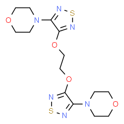 ChemSpider 2D Image | 4,4'-[1,2-Ethanediylbis(oxy-1,2,5-thiadiazole-4,3-diyl)]dimorpholine | C14H20N6O4S2