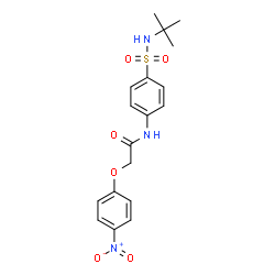 ChemSpider 2D Image | N-{4-[(2-Methyl-2-propanyl)sulfamoyl]phenyl}-2-(4-nitrophenoxy)acetamide | C18H21N3O6S