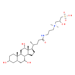 ChemSpider 2D Image | 2-Hydroxy-N,N-dimethyl-3-sulfo-N-(3-{[(3alpha,5beta,7alpha,12alpha)-3,7,12-trihydroxy-24-oxocholan-24-yl]amino}propyl)-1-propanaminium | C32H59N2O8S
