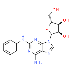 ChemSpider 2D Image | N~2~-Phenyl-9-(D-ribofuranosyl)-9H-purine-2,6-diamine | C16H18N6O4