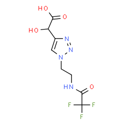 ChemSpider 2D Image | Hydroxy(1-{2-[(trifluoroacetyl)amino]ethyl}-1H-1,2,3-triazol-4-yl)acetic acid | C8H9F3N4O4