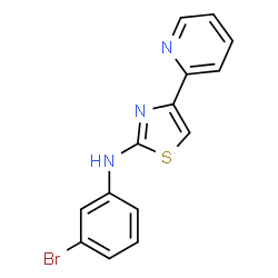 ChemSpider 2D Image | N-(3-Bromophenyl)-4-(2-pyridinyl)-1,3-thiazol-2-amine | C14H10BrN3S