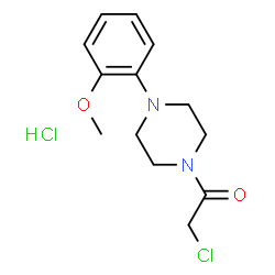 ChemSpider 2D Image | 2-Chloro-1-[4-(2-methoxyphenyl)-1-piperazinyl]ethanone hydrochloride (1:1) | C13H18Cl2N2O2