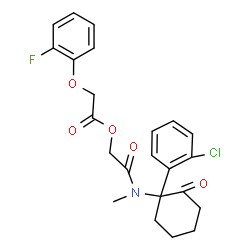 ChemSpider 2D Image | 2-{[1-(2-Chlorophenyl)-2-oxocyclohexyl](methyl)amino}-2-oxoethyl (2-fluorophenoxy)acetate | C23H23ClFNO5