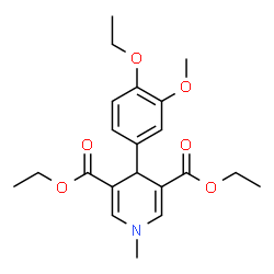 ChemSpider 2D Image | Diethyl 4-(4-ethoxy-3-methoxyphenyl)-1-methyl-1,4-dihydro-3,5-pyridinedicarboxylate | C21H27NO6