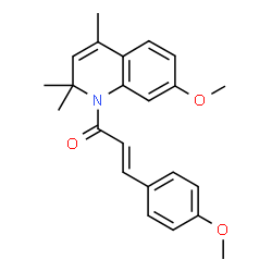 ChemSpider 2D Image | (2E)-3-(4-Methoxyphenyl)-1-(7-methoxy-2,2,4-trimethyl-1(2H)-quinolinyl)-2-propen-1-one | C23H25NO3