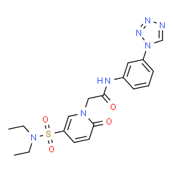 ChemSpider 2D Image | 2-[5-(Diethylsulfamoyl)-2-oxo-1(2H)-pyridinyl]-N-[3-(1H-tetrazol-1-yl)phenyl]acetamide | C18H21N7O4S