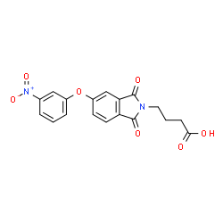 ChemSpider 2D Image | 4-[5-(3-Nitrophenoxy)-1,3-dioxo-1,3-dihydro-2H-isoindol-2-yl]butanoic acid | C18H14N2O7