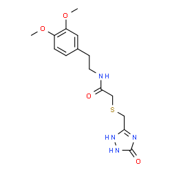 ChemSpider 2D Image | N-[2-(3,4-Dimethoxyphenyl)ethyl]-2-{[(5-oxo-2,5-dihydro-1H-1,2,4-triazol-3-yl)methyl]sulfanyl}acetamide | C15H20N4O4S