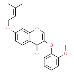 ChemSpider 2D Image | 3-(2-Methoxyphenoxy)-7-[(3-methyl-2-buten-1-yl)oxy]-4H-chromen-4-one | C21H20O5