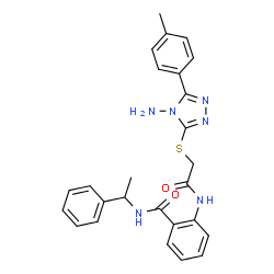 ChemSpider 2D Image | 2-[({[4-Amino-5-(4-methylphenyl)-4H-1,2,4-triazol-3-yl]sulfanyl}acetyl)amino]-N-(1-phenylethyl)benzamide | C26H26N6O2S