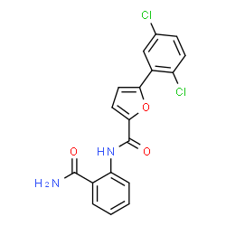ChemSpider 2D Image | N-(2-Carbamoylphenyl)-5-(2,5-dichlorophenyl)-2-furamide | C18H12Cl2N2O3