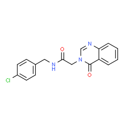 ChemSpider 2D Image | N-(4-Chlorobenzyl)-2-(4-oxo-3(4H)-quinazolinyl)acetamide | C17H14ClN3O2