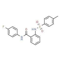 ChemSpider 2D Image | N-(4-Fluorophenyl)-2-{[(4-methylphenyl)sulfonyl]amino}benzamide | C20H17FN2O3S