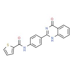 ChemSpider 2D Image | N-[4-(4-Oxo-1,4-dihydro-2-quinazolinyl)phenyl]-2-thiophenecarboxamide | C19H13N3O2S