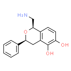 ChemSpider 2D Image | (1R,3S)-1-(Aminomethyl)-3-phenyl-3,4-dihydro-1H-isochromene-5,6-diol | C16H17NO3