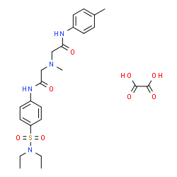 ChemSpider 2D Image | 2-[(2-{[4-(Diethylsulfamoyl)phenyl]amino}-2-oxoethyl)(methyl)amino]-N-(4-methylphenyl)acetamide ethanedioate (1:1) | C24H32N4O8S