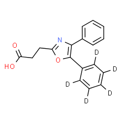ChemSpider 2D Image | 3-[4-Phenyl-5-(~2~H_5_)phenyl-1,3-oxazol-2-yl]propanoic acid | C18H10D5NO3