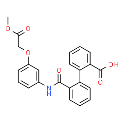 ChemSpider 2D Image | 2'-{[3-(2-Methoxy-2-oxoethoxy)phenyl]carbamoyl}-2-biphenylcarboxylic acid | C23H19NO6