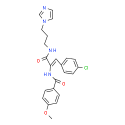 ChemSpider 2D Image | N-[1-(4-Chlorophenyl)-3-{[3-(1H-imidazol-1-yl)propyl]amino}-3-oxo-1-propen-2-yl]-4-methoxybenzamide | C23H23ClN4O3