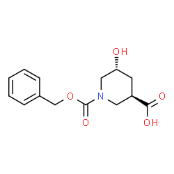 ChemSpider 2D Image | (3R,5R)-1-[(Benzyloxy)carbonyl]-5-hydroxy-3-piperidinecarboxylic acid | C14H17NO5