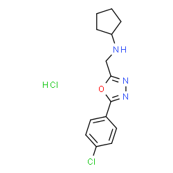 ChemSpider 2D Image | N-{[5-(4-Chlorophenyl)-1,3,4-oxadiazol-2-yl]methyl}cyclopentanamine hydrochloride (1:1) | C14H17Cl2N3O