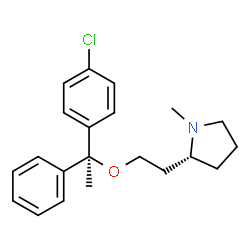 ChemSpider 2D Image | (2R)-2-{2-[(1S)-1-(4-Chlorophenyl)-1-phenylethoxy]ethyl}-1-methylpyrrolidine | C21H26ClNO