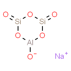 ChemSpider 2D Image | Sodium {hydrogenato(2-)-kappaO [(hydroxy-kappaO)(oxo)silyl]silicate}(oxido)aluminate(1-) | AlNaO6Si2