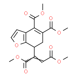 ChemSpider 2D Image | Dimethyl 7-[(2E)-1,4-dimethoxy-1,4-dioxo-2-buten-2-yl]-6,7-dihydro-1-benzofuran-4,5-dicarboxylate | C18H18O9
