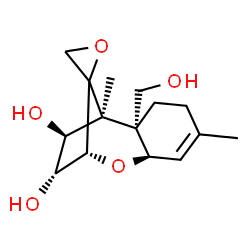 ChemSpider 2D Image | (3alpha,4beta,12xi)-12,13-Epoxytrichothec-9-ene-3,4,15-triol | C15H22O5