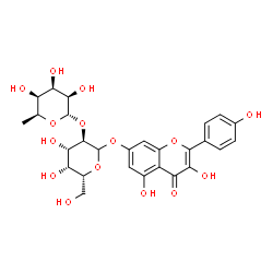 ChemSpider 2D Image | 3,5-Dihydroxy-2-(4-hydroxyphenyl)-4-oxo-4H-chromen-7-yl 2-O-(6-deoxy-alpha-L-talopyranosyl)-D-galactopyranoside | C27H30O15