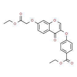 ChemSpider 2D Image | Ethyl 4-{[7-(2-ethoxy-2-oxoethoxy)-4-oxo-4H-chromen-3-yl]oxy}benzoate | C22H20O8