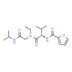 ChemSpider 2D Image | N-(2-Furoyl)-L-valyl-N~2~-ethyl-N-isopropylglycinamide | C17H27N3O4