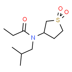ChemSpider 2D Image | N-(1,1-Dioxidotetrahydro-3-thiophenyl)-N-isobutylpropanamide | C11H21NO3S