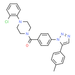 ChemSpider 2D Image | [4-(2-Chlorophenyl)-1-piperazinyl]{4-[5-(4-methylphenyl)-1H-1,2,3-triazol-1-yl]phenyl}methanone | C26H24ClN5O