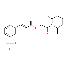 ChemSpider 2D Image | 2-(2,6-Dimethyl-1-piperidinyl)-2-oxoethyl (2E)-3-[3-(trifluoromethyl)phenyl]acrylate | C19H22F3NO3