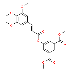 ChemSpider 2D Image | Dimethyl 5-{[(2E)-3-(8-methoxy-2,3-dihydro-1,4-benzodioxin-6-yl)-2-propenoyl]oxy}isophthalate | C22H20O9