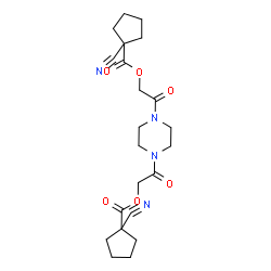 ChemSpider 2D Image | 1,4-Piperazinediylbis-2-oxo-2,1-ethanediyl bis(1-cyanocyclopentanecarboxylate) | C22H28N4O6