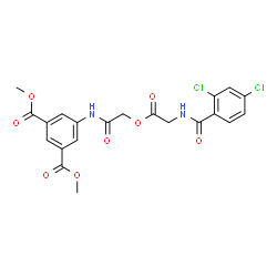 ChemSpider 2D Image | Dimethyl 5-[({[N-(2,4-dichlorobenzoyl)glycyl]oxy}acetyl)amino]isophthalate | C21H18Cl2N2O8