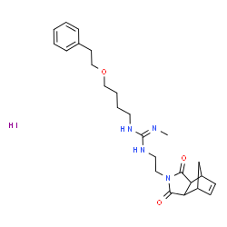 ChemSpider 2D Image | 1-[2-(3,5-Dioxo-4-azatricyclo[5.2.1.0~2,6~]dec-8-en-4-yl)ethyl]-2-methyl-3-[4-(2-phenylethoxy)butyl]guanidine hydroiodide (1:1) | C25H35IN4O3