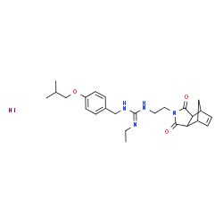 ChemSpider 2D Image | 1-[2-(3,5-Dioxo-4-azatricyclo[5.2.1.0~2,6~]dec-8-en-4-yl)ethyl]-2-ethyl-3-(4-isobutoxybenzyl)guanidine hydroiodide (1:1) | C25H35IN4O3