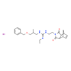ChemSpider 2D Image | 1-[3-(Benzyloxy)-2-methylpropyl]-3-[2-(3,5-dioxo-4-azatricyclo[5.2.1.0~2,6~]dec-8-en-4-yl)ethyl]-2-ethylguanidine hydroiodide (1:1) | C25H35IN4O3