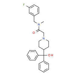 ChemSpider 2D Image | N-(3-Fluorobenzyl)-2-{4-[hydroxy(diphenyl)methyl]-1-piperidinyl}-N-methylacetamide | C28H31FN2O2
