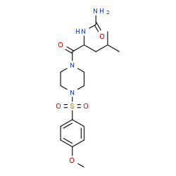 ChemSpider 2D Image | 1-(1-{4-[(4-Methoxyphenyl)sulfonyl]-1-piperazinyl}-4-methyl-1-oxo-2-pentanyl)urea | C18H28N4O5S