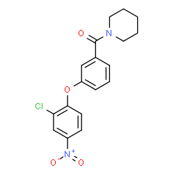 ChemSpider 2D Image | [3-(2-Chloro-4-nitrophenoxy)phenyl](1-piperidinyl)methanone | C18H17ClN2O4